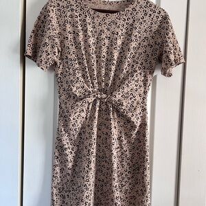 Aerie Leopard Print T-Shirt Mini Dress with wrap detail size Small